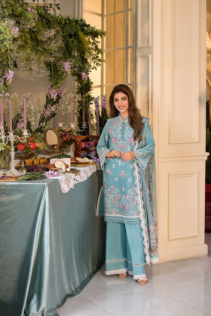 Sobia Nazir | Vital Lawn 25 | 3A XL Sky Blue Lawn