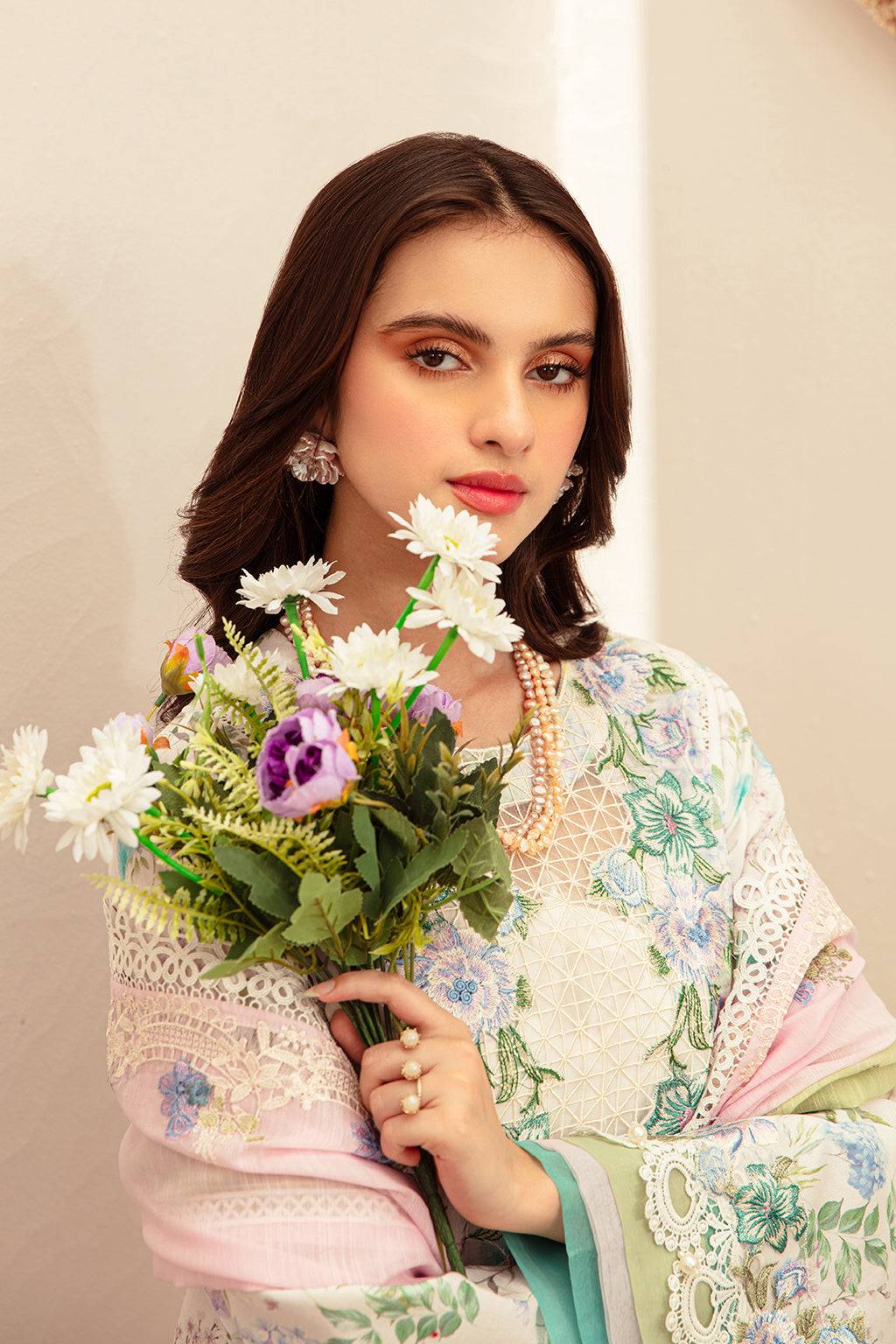 AJR Couture | Alif Affordable Lawn 24 | GLEAM - Pakistani Designer Dress - by AJR Couture | Type: Luxury - 100% Original at Saira Sultan