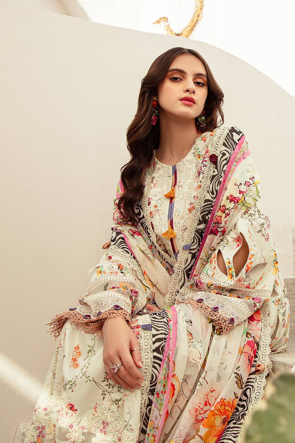 AJR Couture | Alif Affordable Lawn 24 | GARDIAN - Pakistani Designer Dress - by AJR Couture | Type: Luxury - 100% Original at Saira Sultan