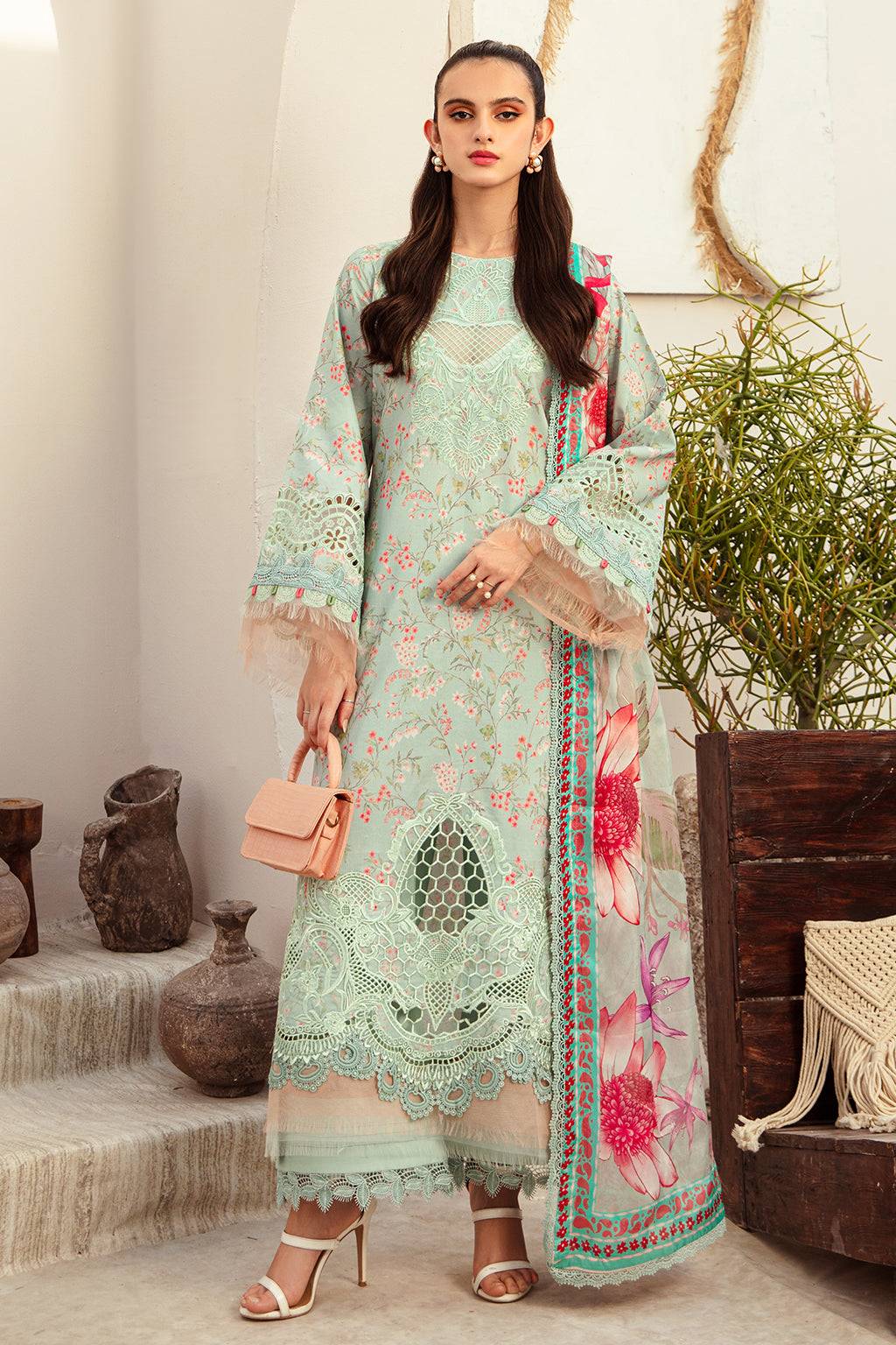 AJR Couture | Alif Affordable Lawn 24 | MISTY MORNING - Pakistani Designer Dress - by AJR Couture | Type: Luxury - 100% Original at Saira Sultan