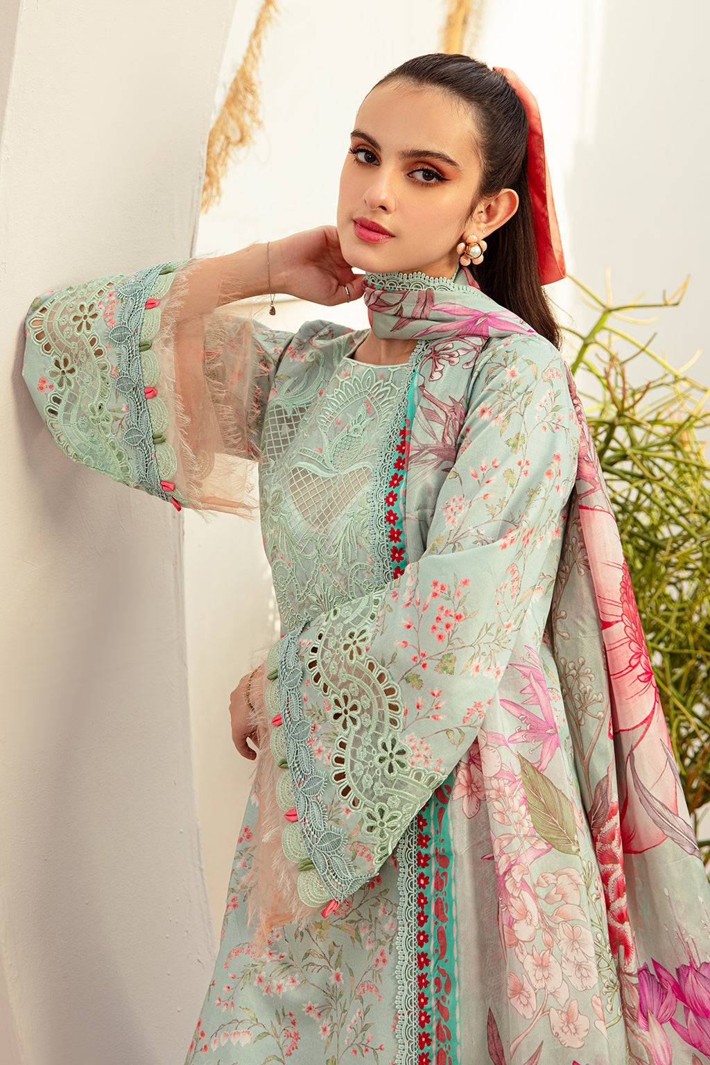 AJR Couture | Alif Affordable Lawn 24 | MISTY MORNING - Pakistani Designer Dress - by AJR Couture | Type: Luxury - 100% Original at Saira Sultan