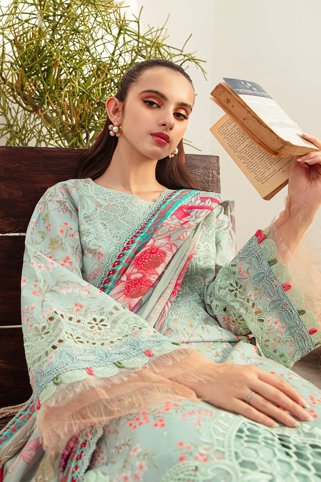 AJR Couture | Alif Affordable Lawn 24 | MISTY MORNING - Pakistani Designer Dress - by AJR Couture | Type: Luxury - 100% Original at Saira Sultan