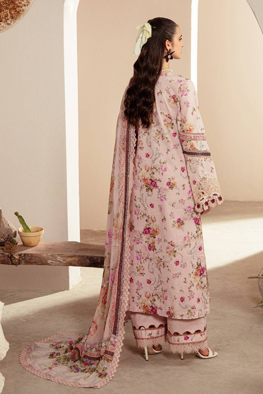 AJR Couture | Alif Affordable Lawn 24 | ROSELLA - Pakistani Designer Dress - by AJR Couture | Type: Luxury - 100% Original at Saira Sultan