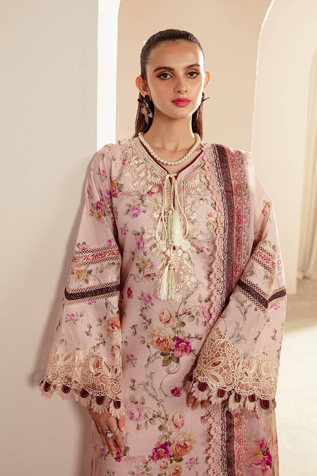 AJR Couture | Alif Affordable Lawn 24 | ROSELLA - Pakistani Designer Dress - by AJR Couture | Type: Luxury - 100% Original at Saira Sultan