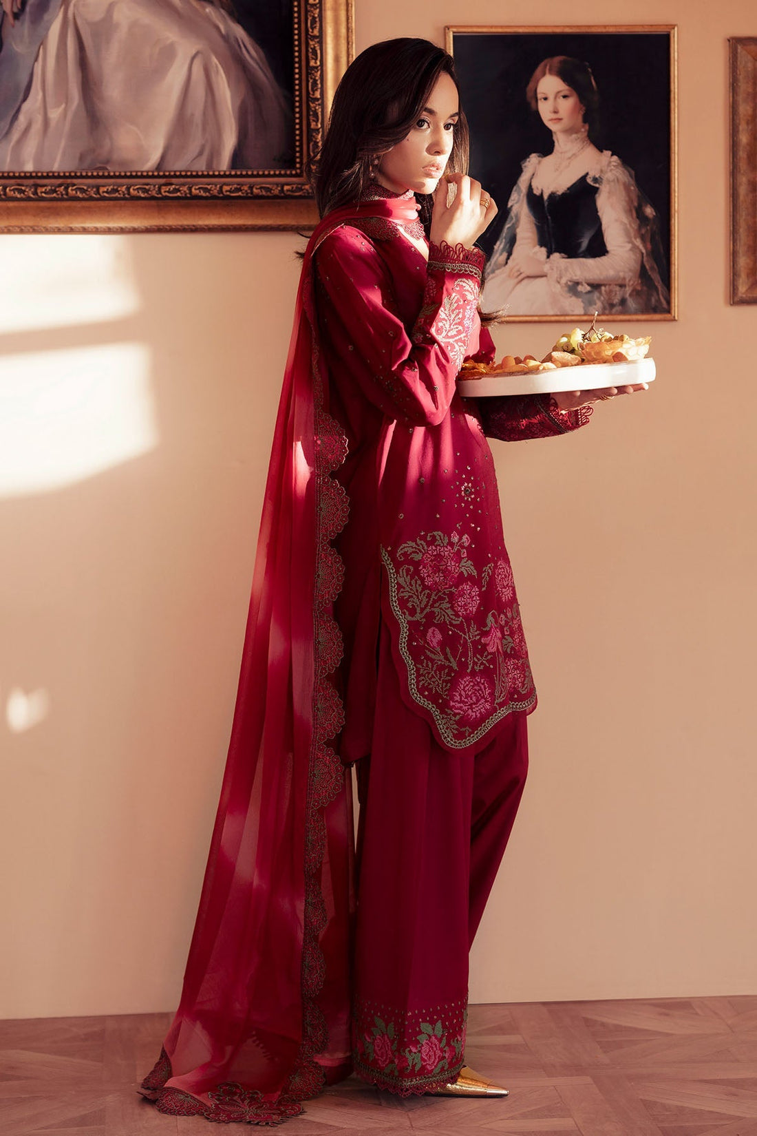 Nureh | Feya Eid Collection | FE-07 XS Carmine Lawn
