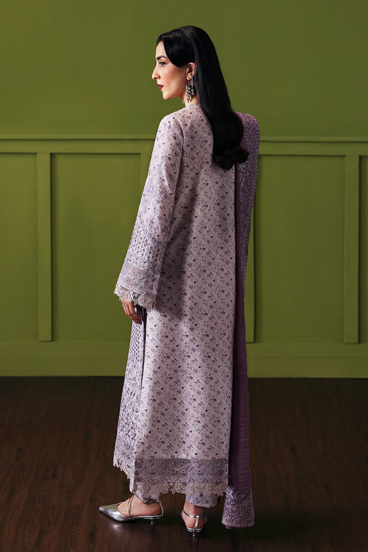 Afrozeh | Rhythm RTW | Empress S Lilac Gray Lawn
