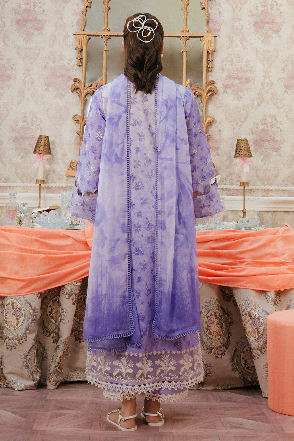Ayzel | Armelia Printed Lawn 25 | Delilah XS Lilac Lawn