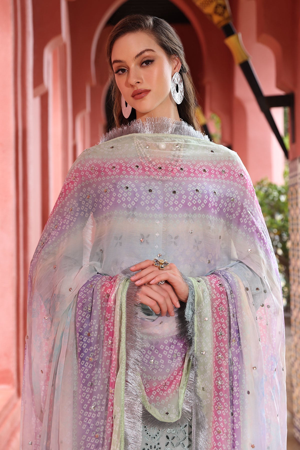Nureh | Bazaar Lawn 25 | NE-111 M Ice Blue Lawn