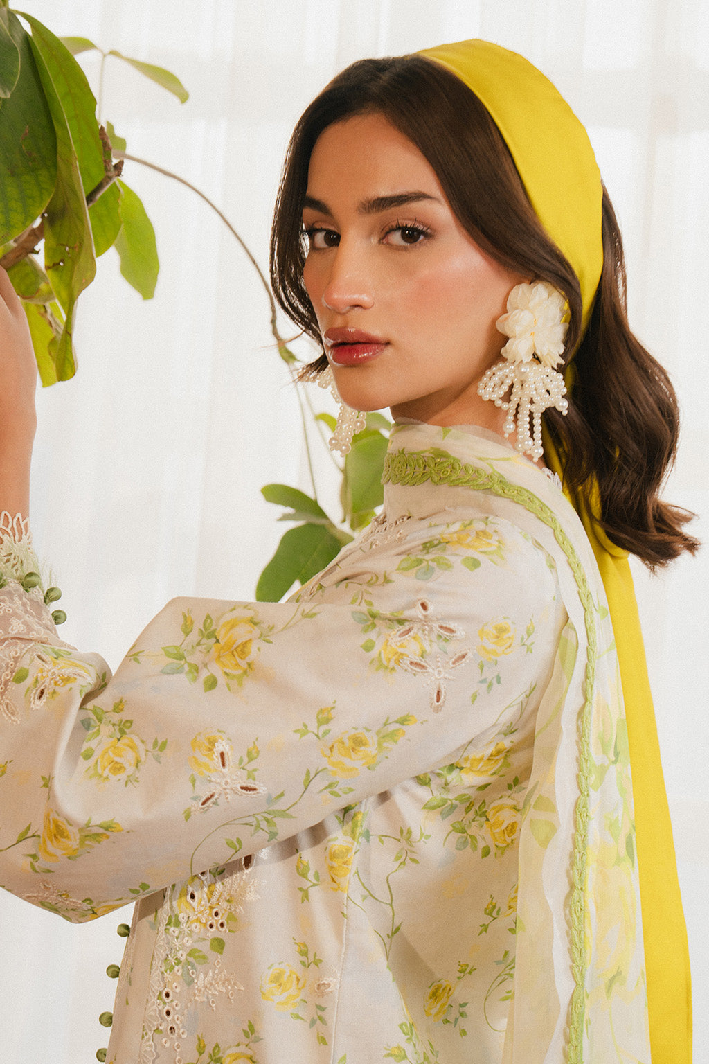Ayzel | Armelia Printed Lawn 25 | Cyrilla M Off White Lawn