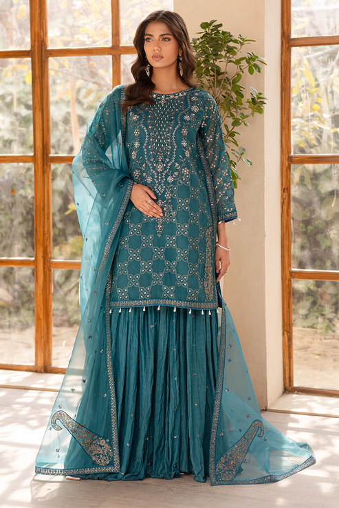 Emaan Adeel | Noore Festive Formals | MEHRIN XS Zinc Organza