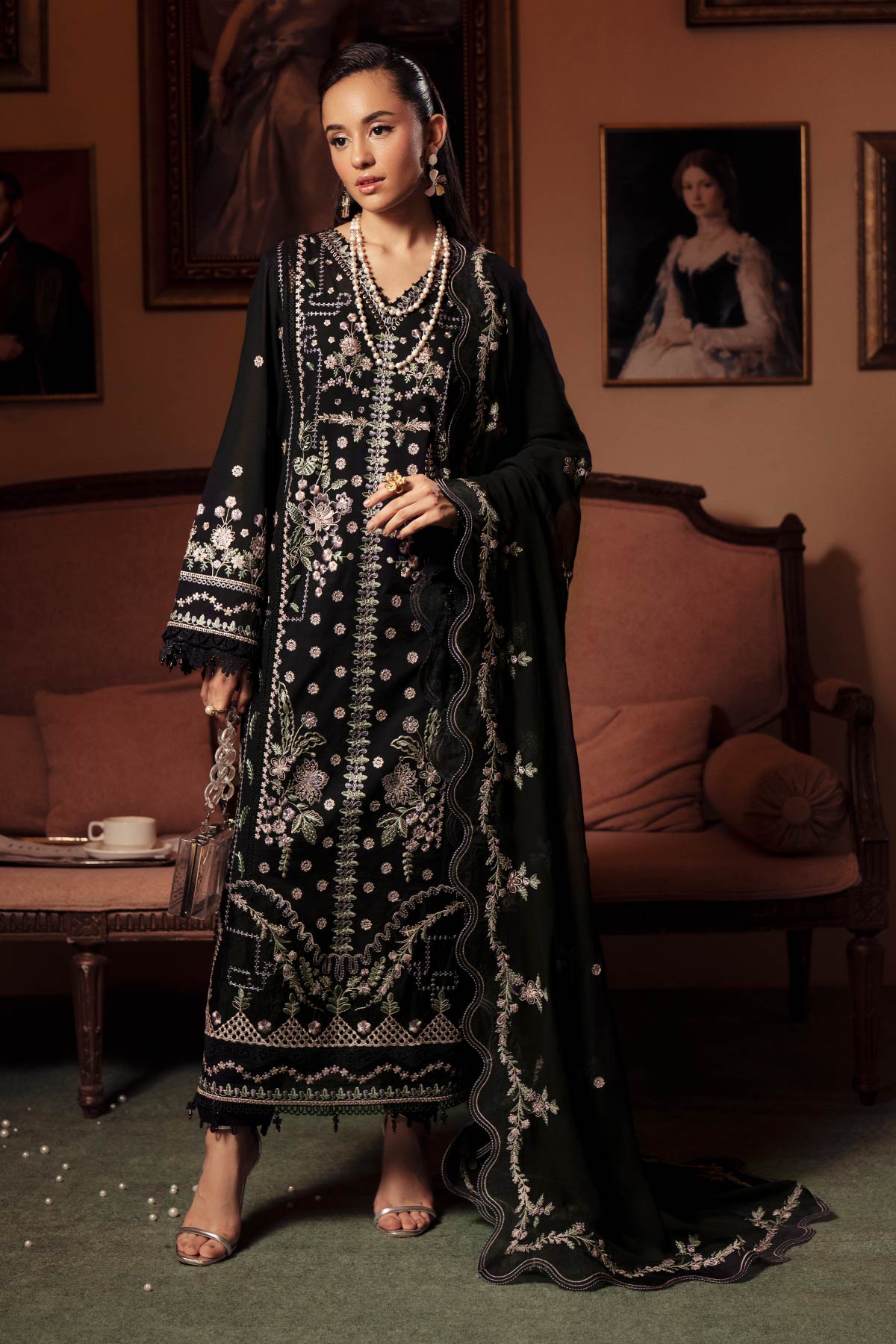 Nureh | Feya Eid Collection | FE-12 XL Black Lawn