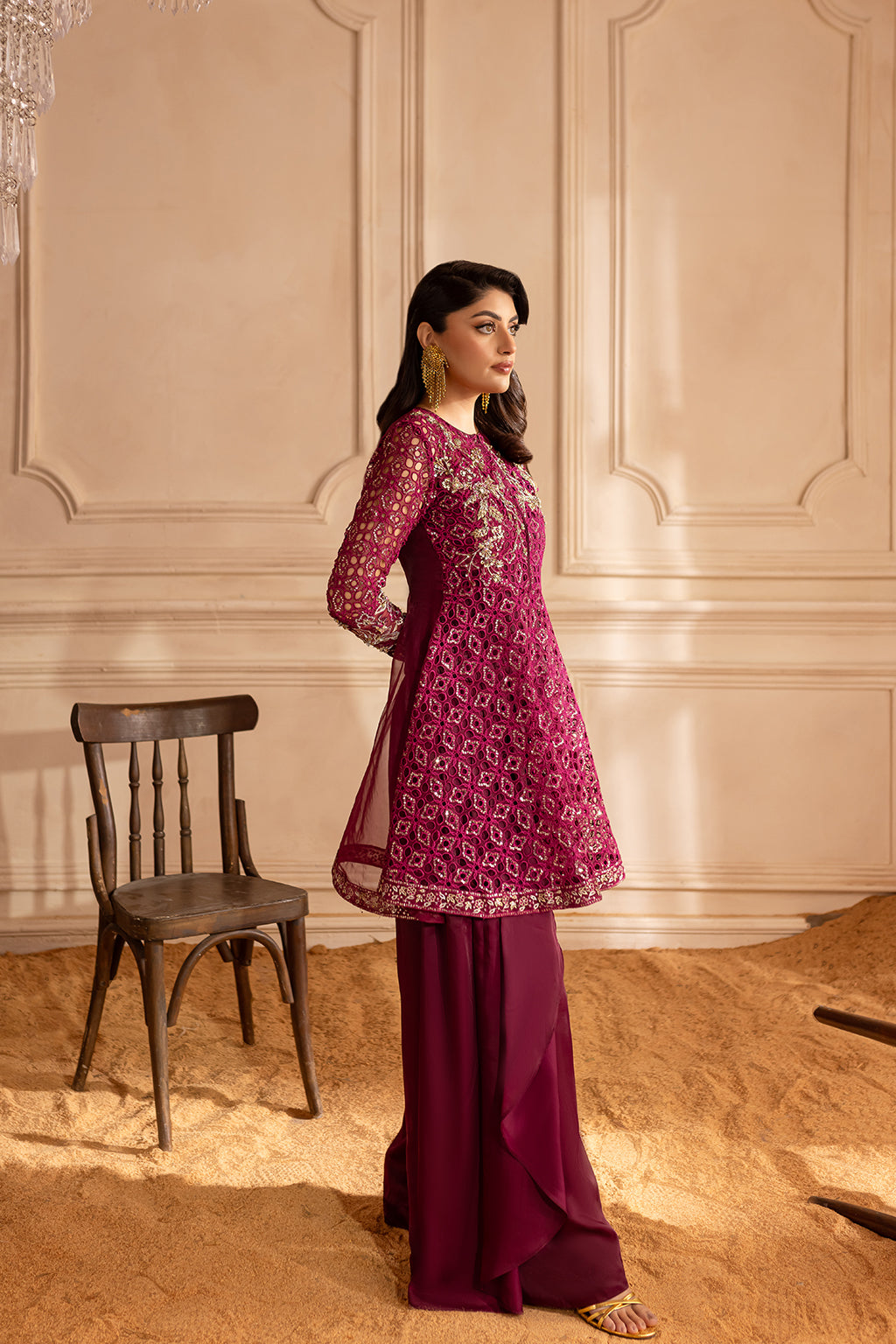 Vanya | Marlene Formals | ML-09 L Magenta Organza