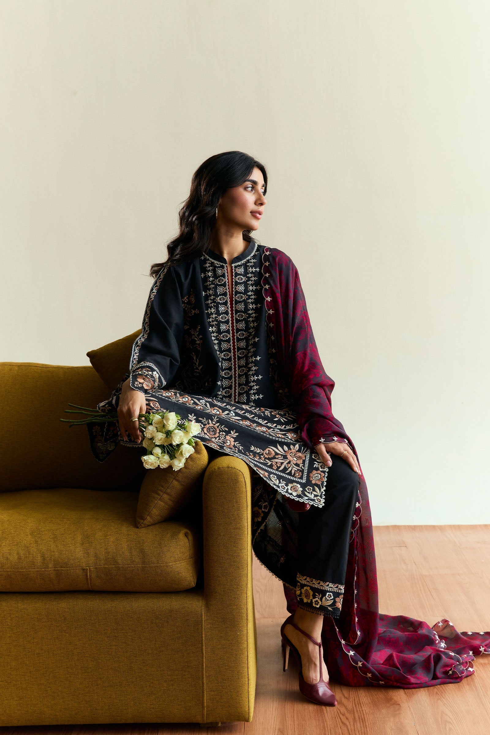 Zara Shahjahan | Coco Eid Edit | Velour-D2 XL Black Jacquard