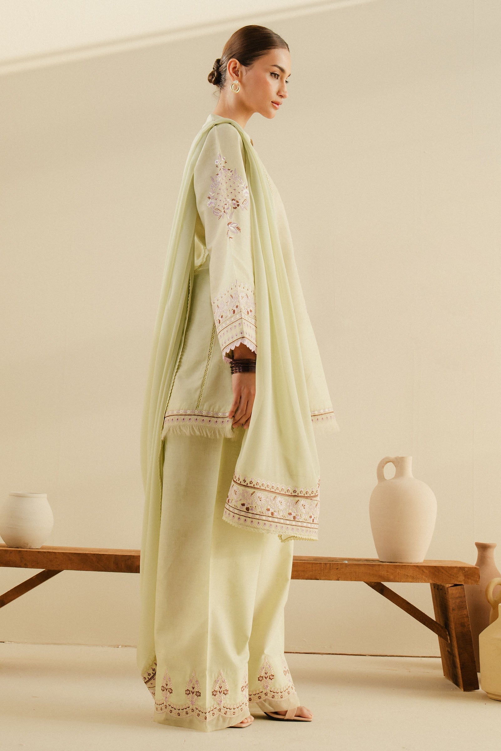 Zara Shahjahan | Eid Pret 25 | CR25P0229 M Cream Dobby