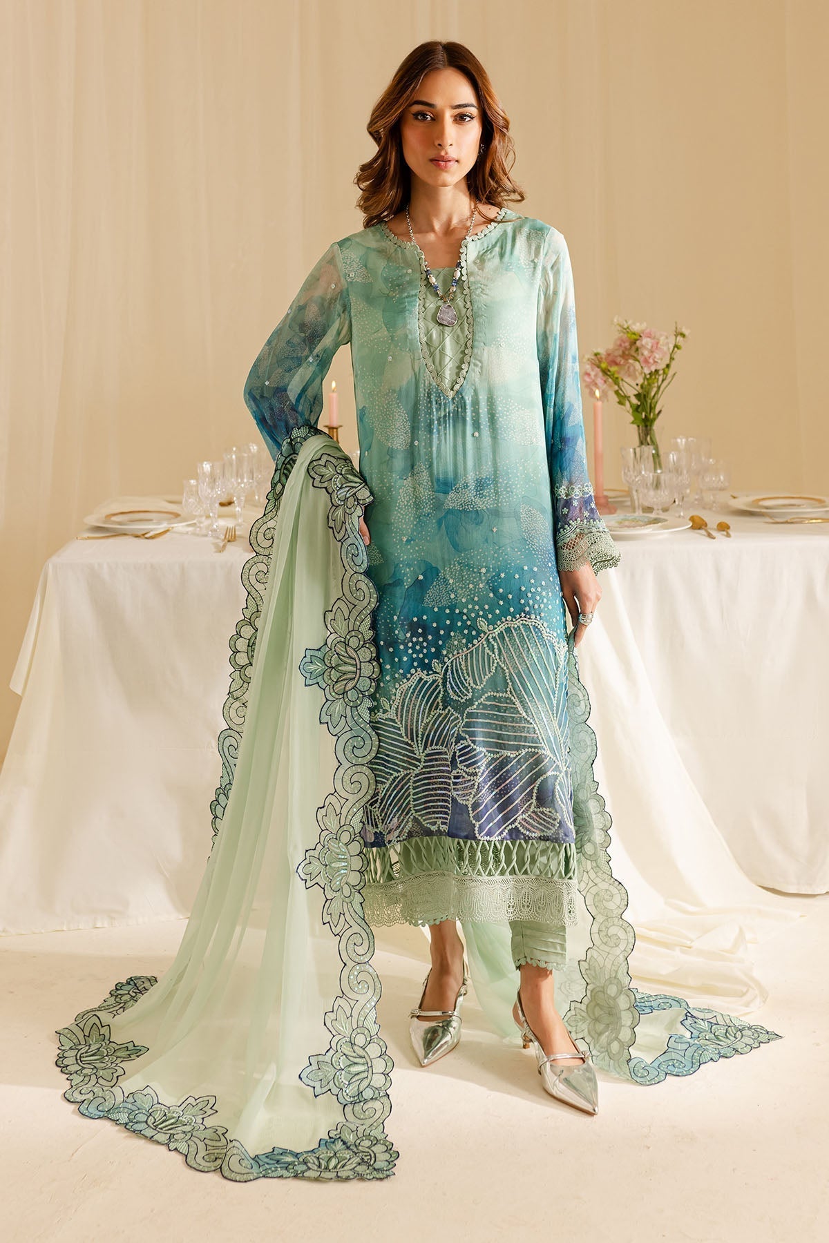 Nureh | Ballerina Formals | NU2-161 L Ice Blue Chiffon