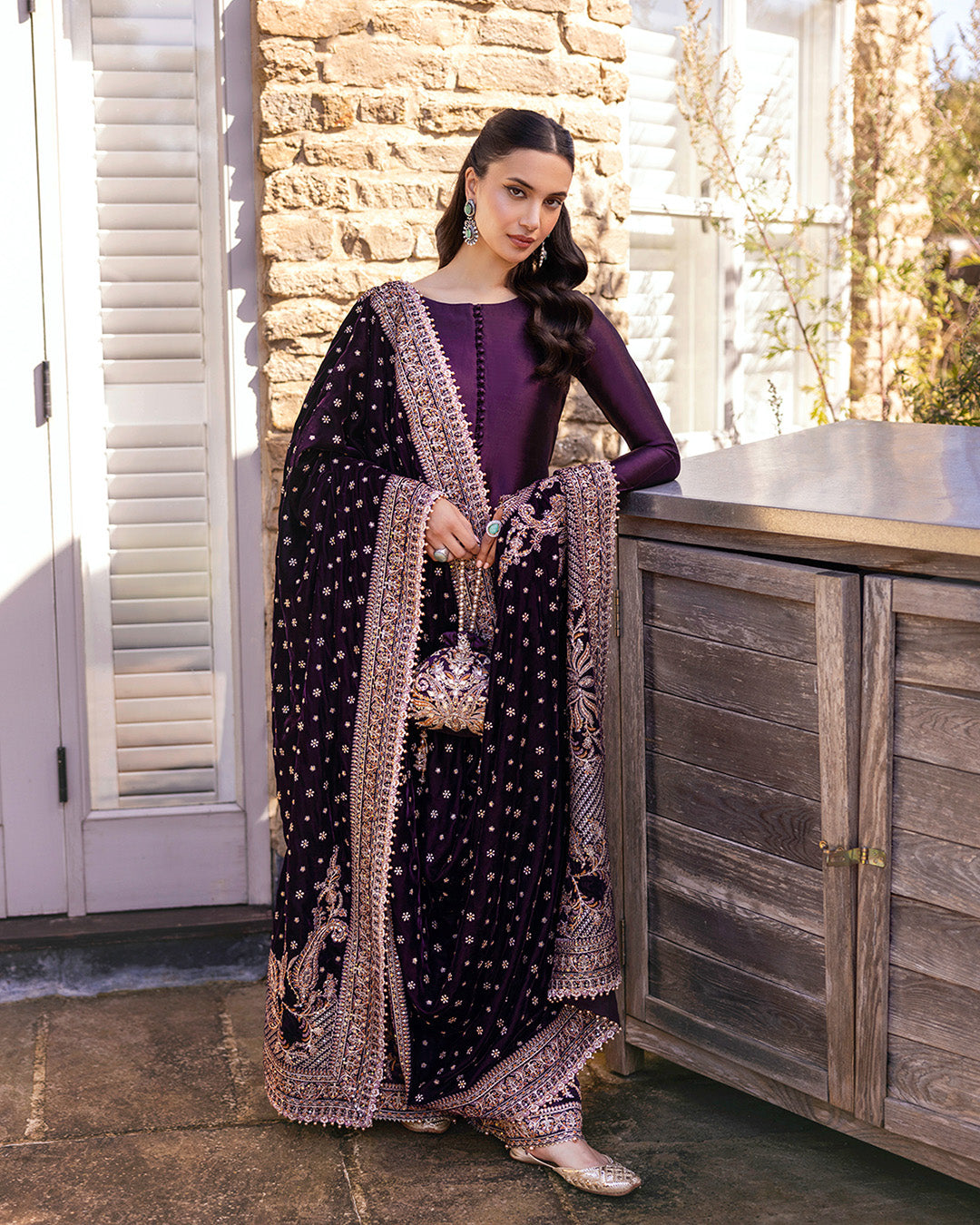 Faiza Saqlain | Adeen Formals | Vespera XS Dark Plum Silk