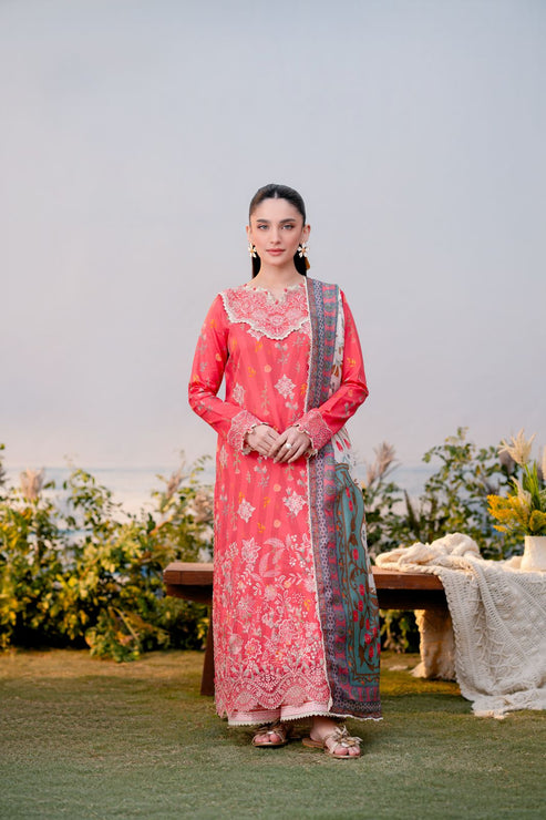 Aabyaan | Shezlin Chikankari Ramadan Edit 25 | MIRAN (AR-07) XS Carrot Pink Lawn
