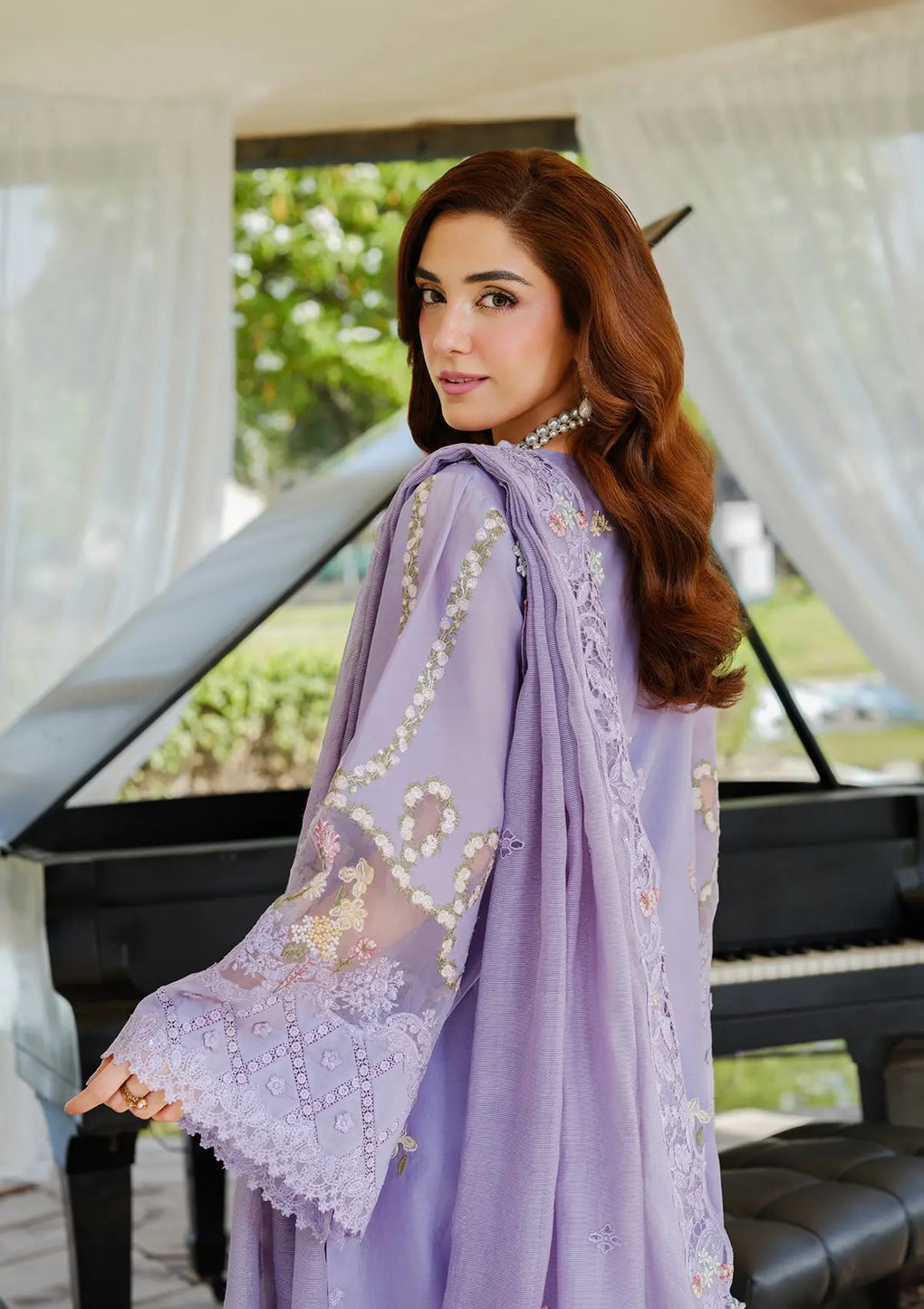 Elaf Premium | Luxury Lawn 25 | ELH-3A PARIS HUES M Lavender Lawn