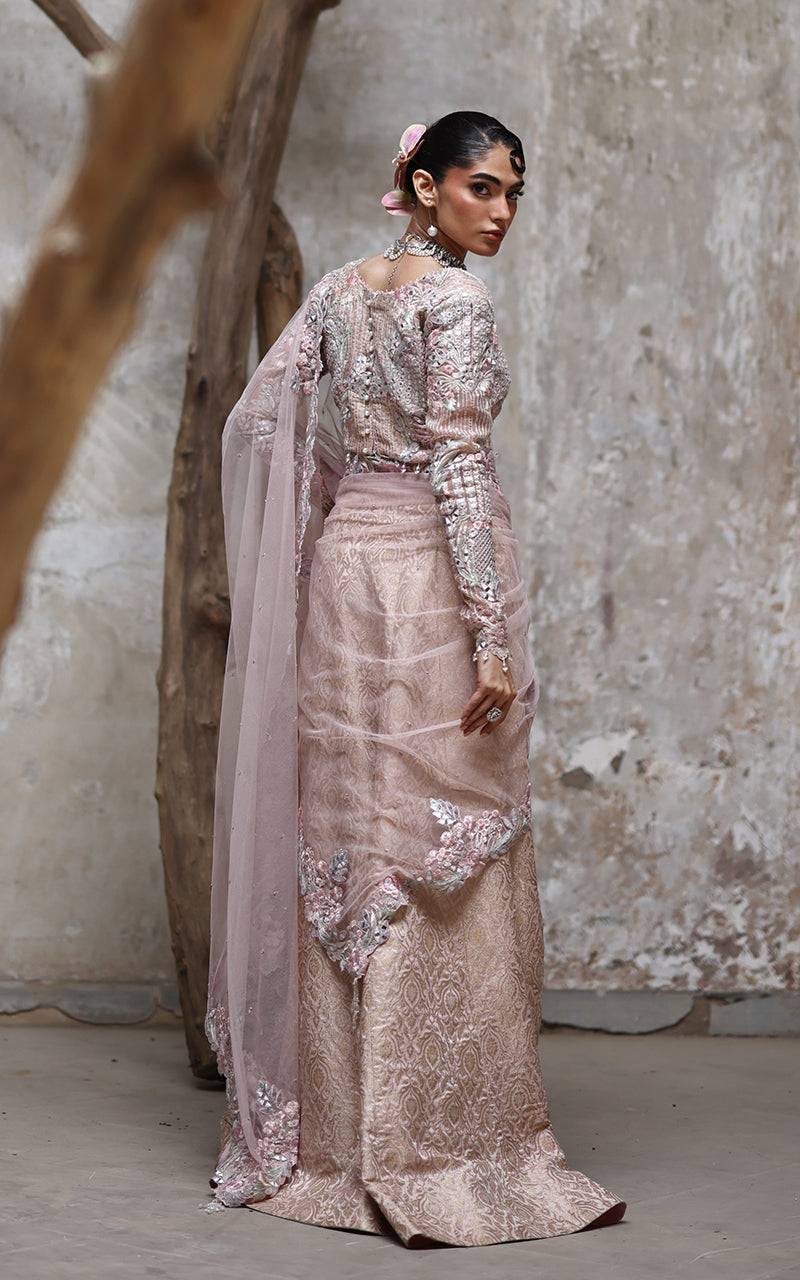 Threads and Motifs | Formal Dresses 25 | Organza Embroidered Blouse With Lehenga - Pakistani Designer Dress - by Threads and Motifs - Type : Ladies Clothes - 100% Original at Saira Sultan