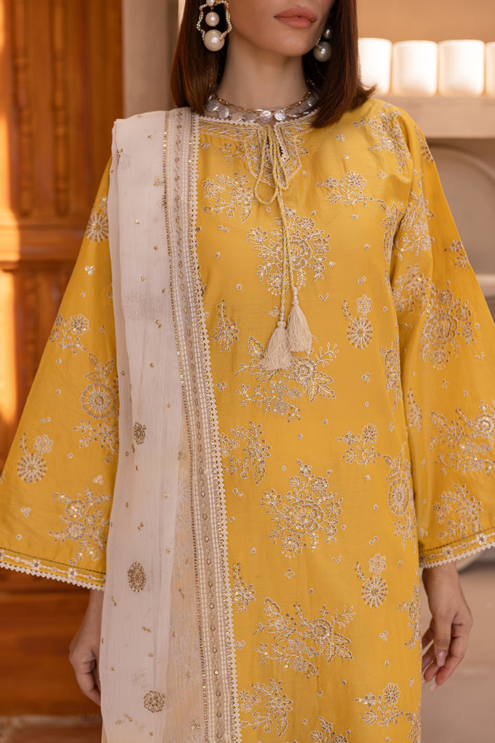 Batik | Ophelia Luxury Pret | Aliea M Yellow Pima Lawn