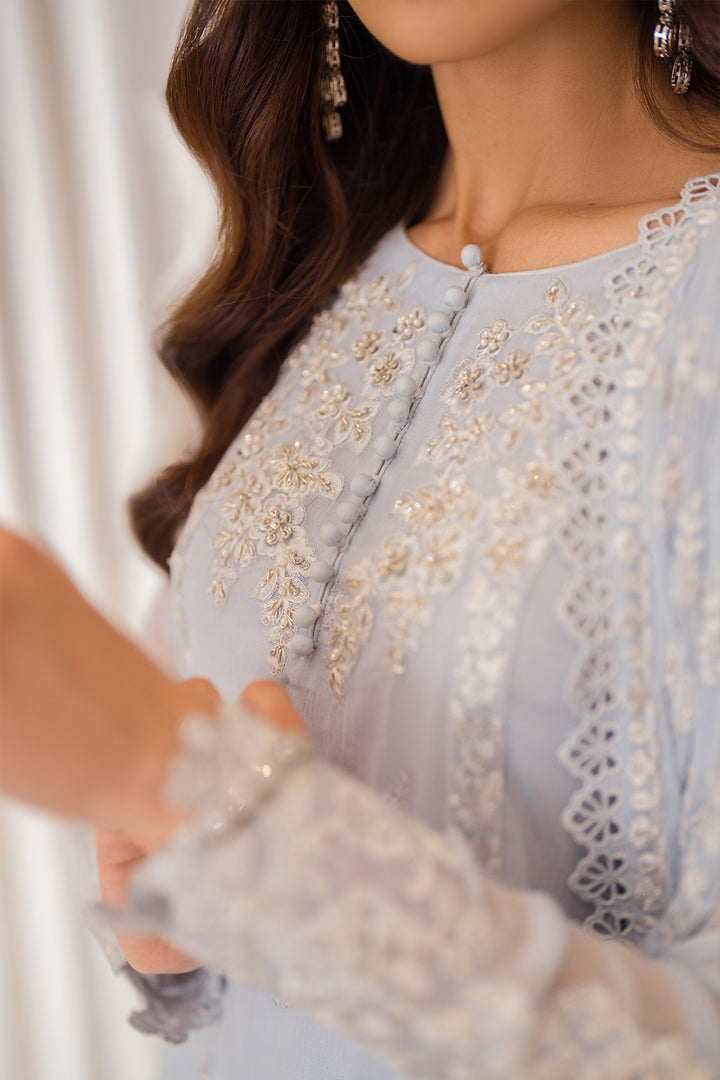 Azure | Ensembles Embroidered Formals | Serenity Sky L Sky Blue Chiffon