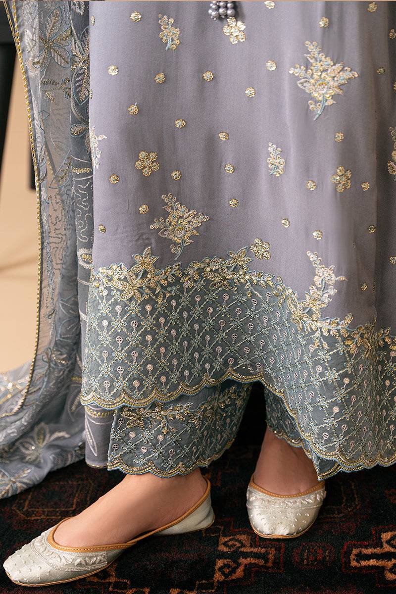 Cross Stitch | Luxe Atelier 24 | SMOKE BLUE - Pakistani Designer Dress - by Cross Stitch | Type: Luxury - 100% Original at Saira Sultan