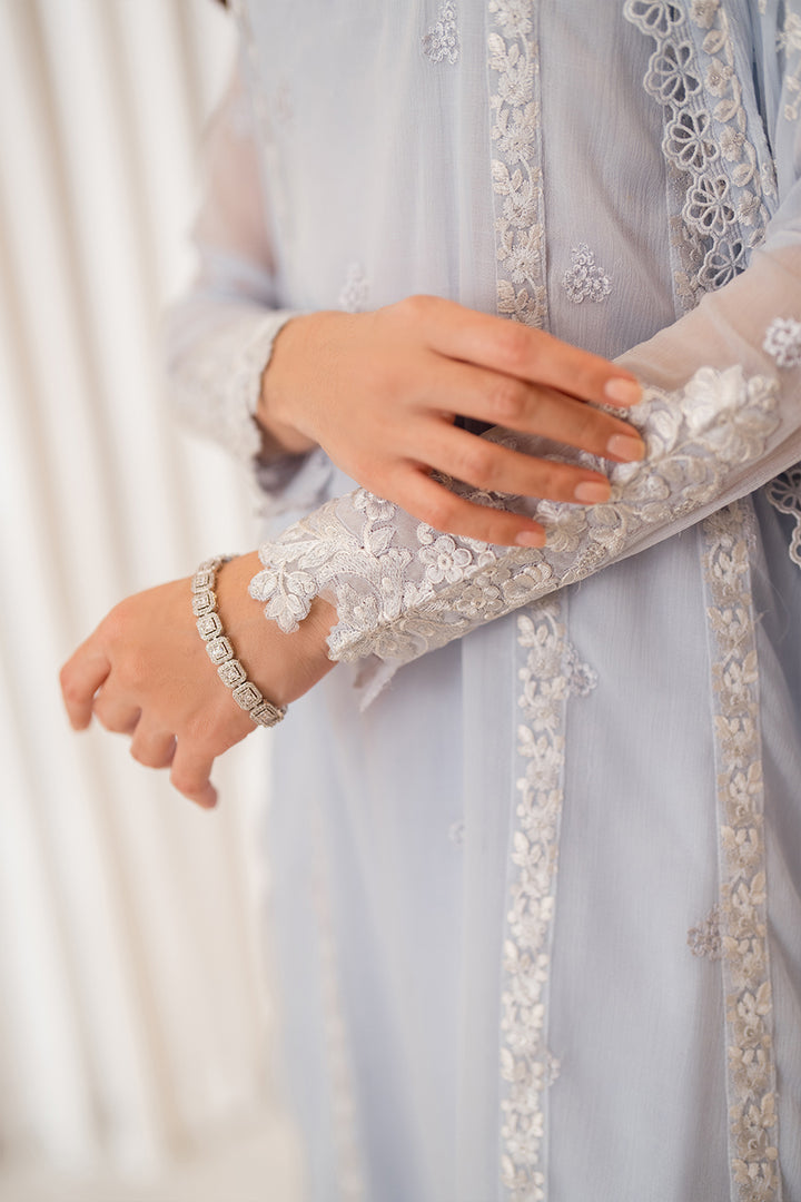 Azure | Ensembles Embroidered Formals | Serenity Sky M Sky Blue Chiffon