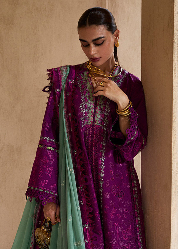 Suffuse | Eid Lawn 25 | OIRA L Plum Organza