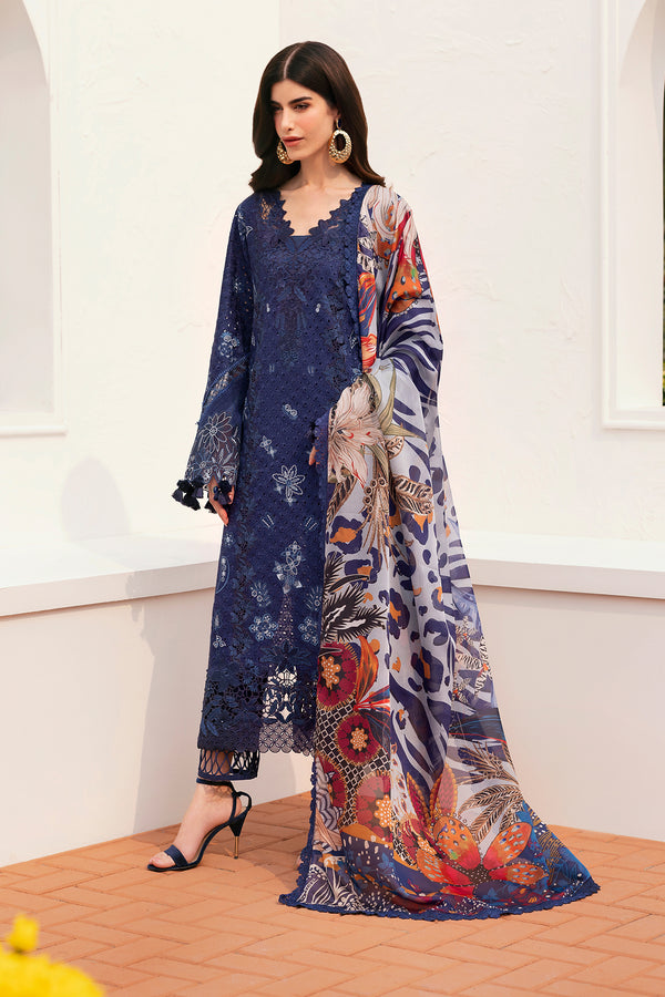 Baroque | Eid Lawn 25 | EL-D07 XS Navy Blue Lawn