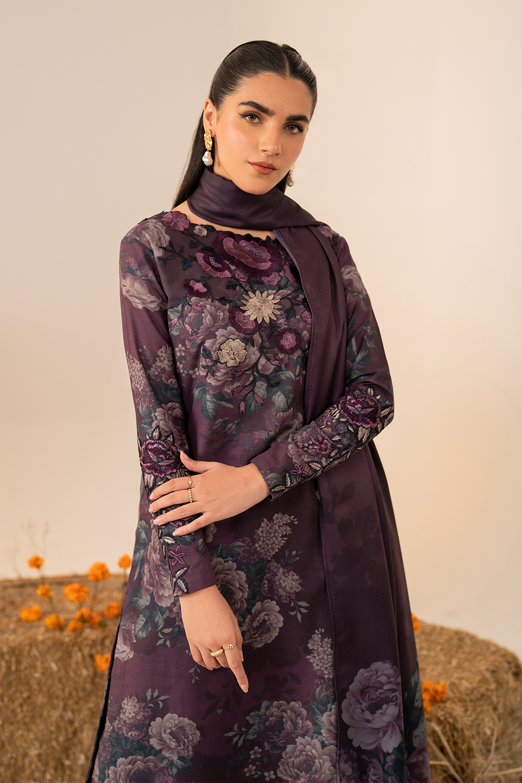 Iznik | Exclusive Winter | UE-354 M Dark Purple Slub Khaddar