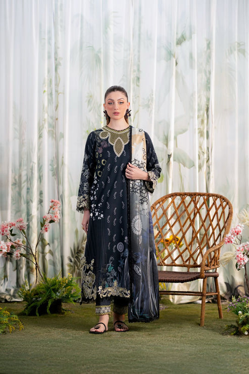Aabyaan | Shezlin Chikankari Ramadan Edit 25 | NAZAN (AR-10) XS Navy Blue Lawn
