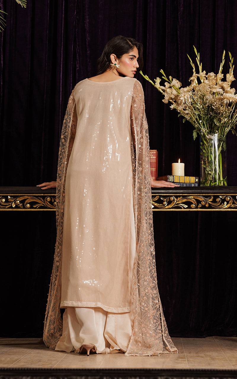 Threads and Motifs | Formal Dresses 25 | Net Embroidered Dress With Skirt - Pakistani Designer Dress - by Threads and Motifs - Type : Ladies Clothes - 100% Original at Saira Sultan