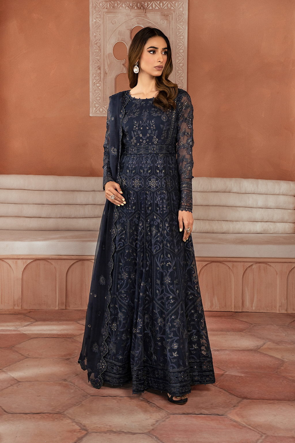 Iznik | Chiffon Kari | ICK-07 Embroidered Chiffon - Pakistani Designer Dress - by Iznik | Type: Bridal - 100% Original at Saira Sultan