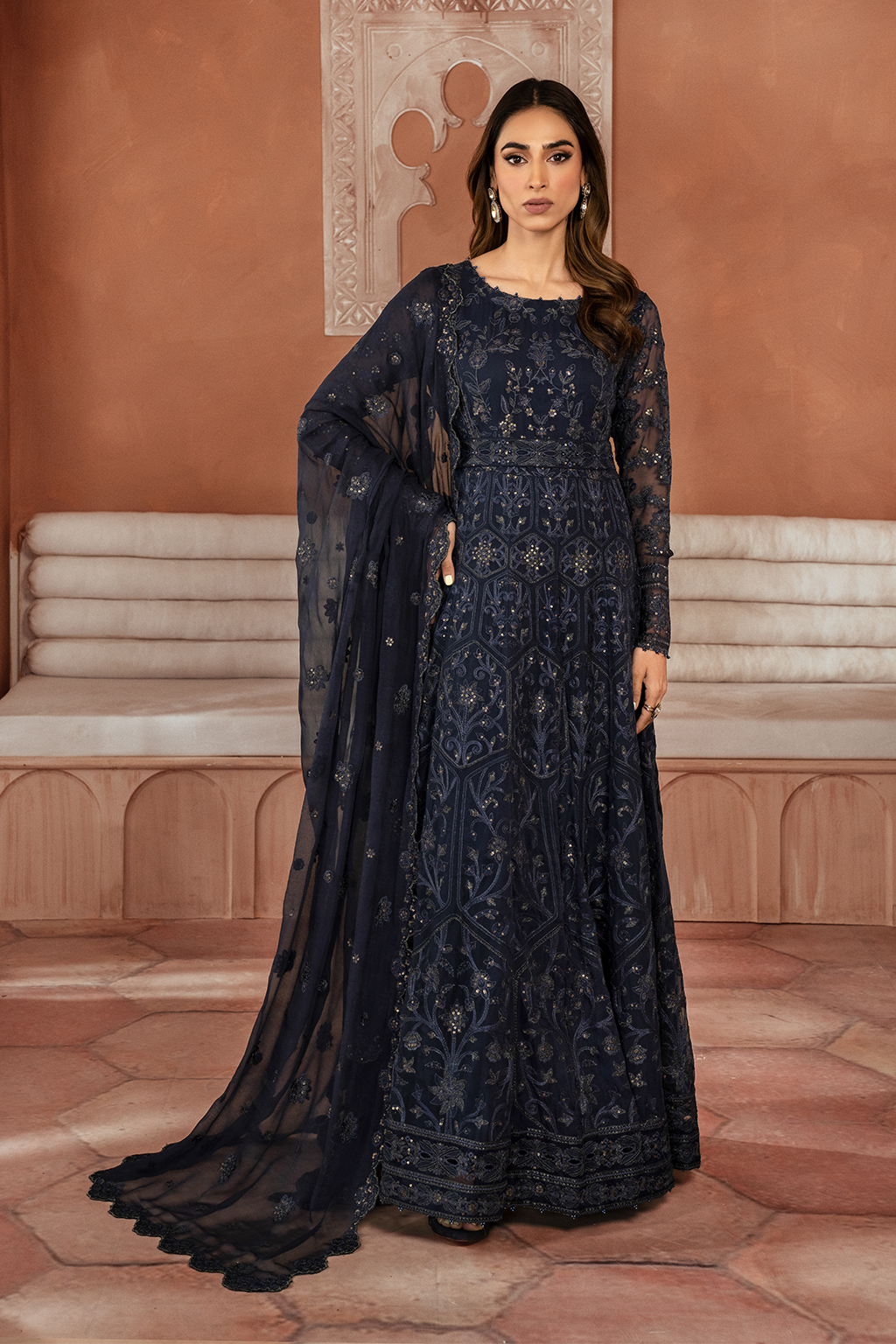 Iznik | Chiffon Kari | ICK-07 Embroidered Chiffon - Pakistani Designer Dress - by Iznik | Type: Bridal - 100% Original at Saira Sultan