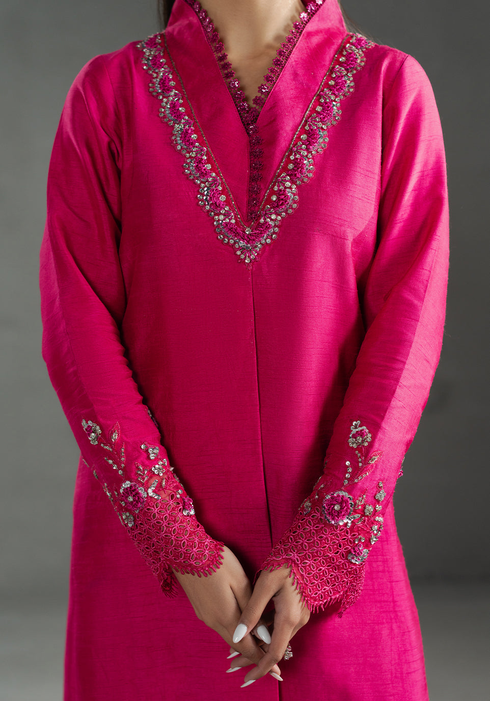 Zarqash | Silk Edit | ZQS 007 EVA L Hot Pink Raw Silk