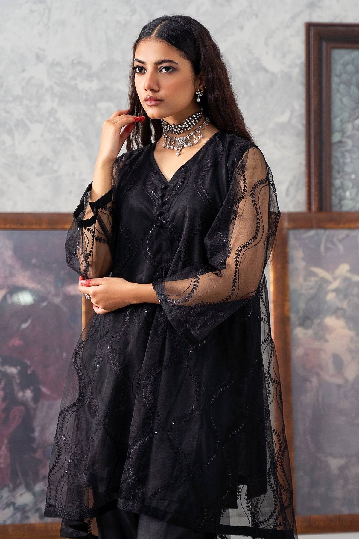 Charizma | Festive Pret | CMA-3-256 (BLACK) - Pakistani Designer Dress - by Charizma | Type: Ladies Clothes - 100% Original at Saira Sultan