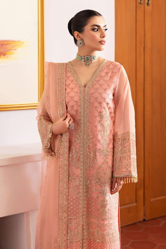 Naqshi | Pareezah Formals | Muzna M Peach Pink Organza