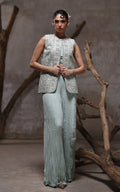 Threads and Motifs | Formal Dresses 25 | Organza Embroidered Jacket With Crushed Trouser - Pakistani Designer Dress - by Threads and Motifs - Type : Ladies Clothes - 100% Original at Saira Sultan