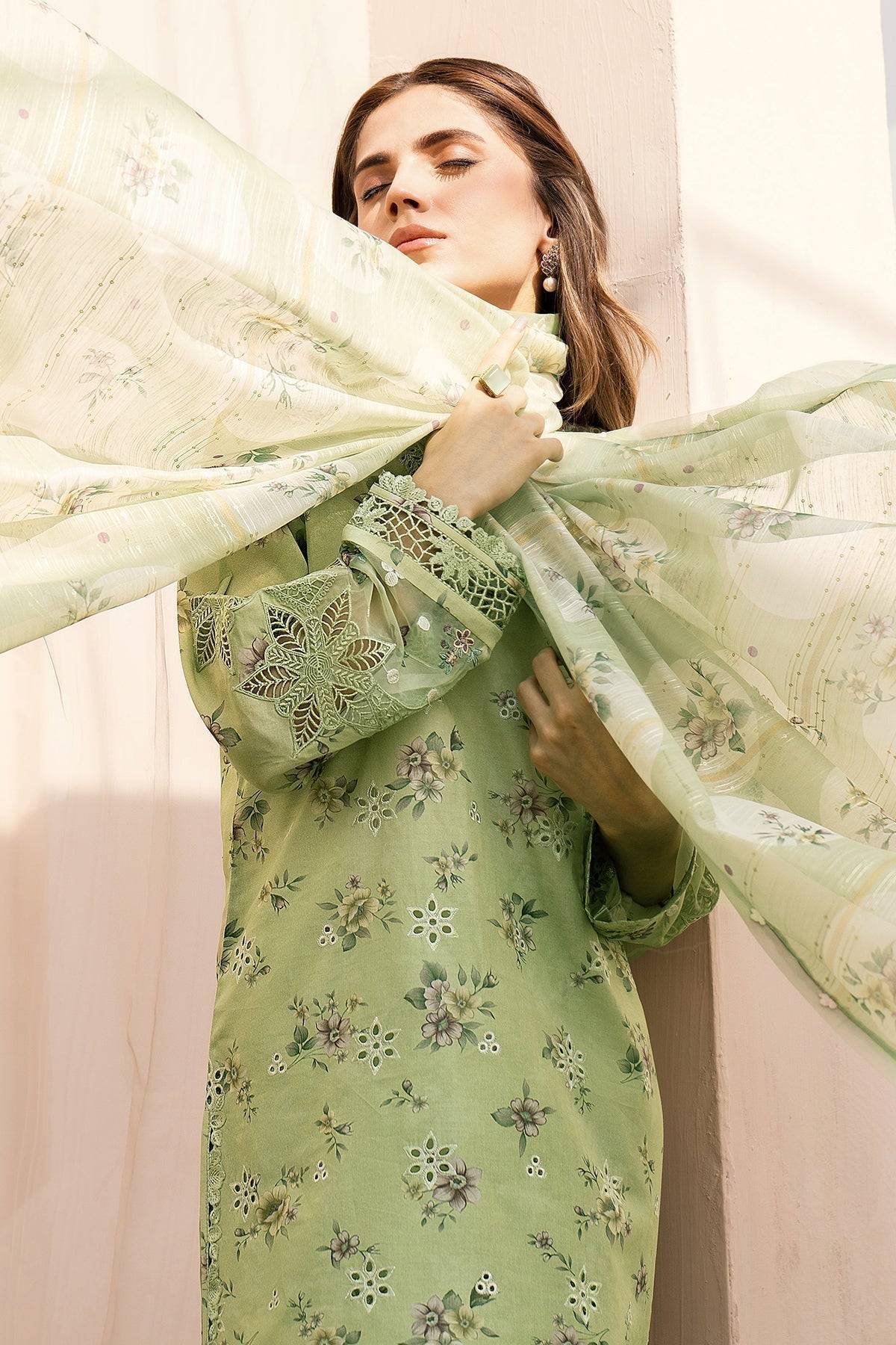 Baroque | Luxury Pret 24 | LAWN UF-595 - Pakistani Designer Dress - by Baroque | Type: Luxury - 100% Original at Saira Sultan