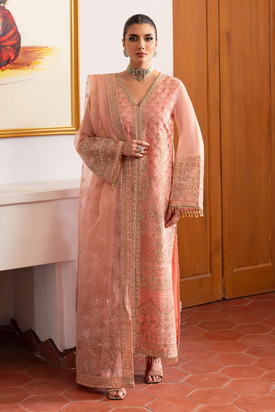 Naqshi | Pareezah Formals | Muzna XS Peach Pink Organza