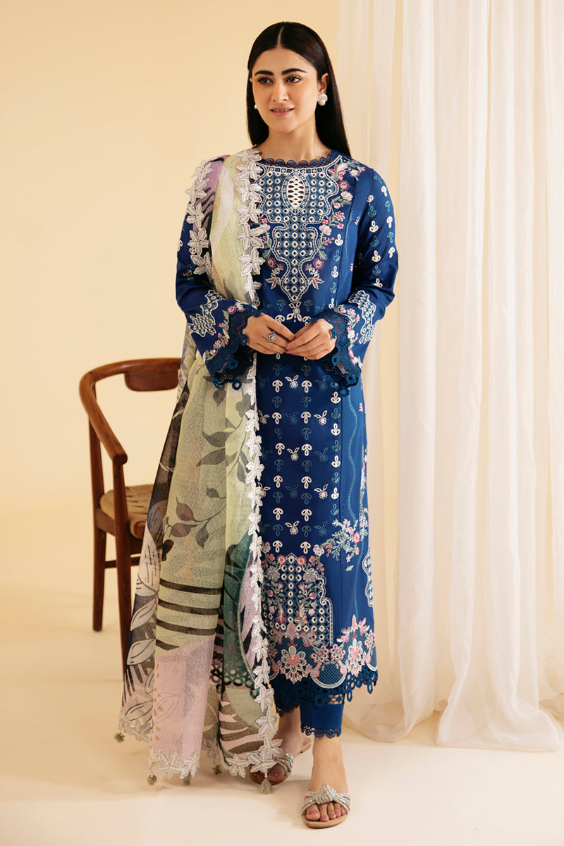 Qalamkar | Qlinekari Luxury Lawn | SQ-08 ZEL -  Qalamkar Luxury -  Saira Sultan