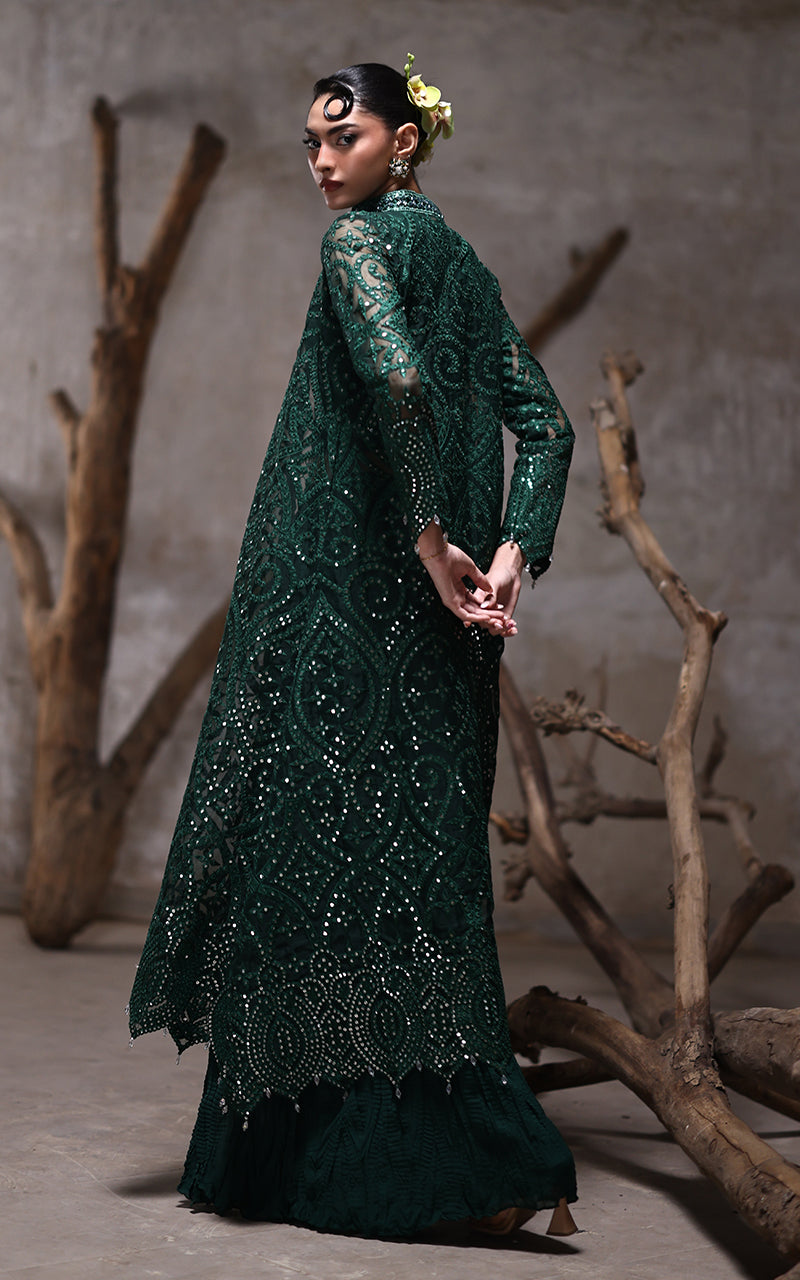 Threads and Motifs | Formal Dresses 25 | Organza Jacket With Crushed Trouser - Pakistani Designer Dress - by Threads and Motifs - Type : Ladies Clothes - 100% Original at Saira Sultan