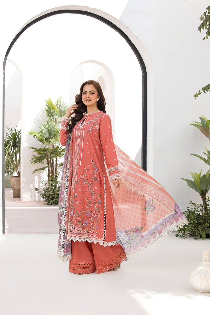 Sobia Nazir | Vital Lawn 25 | 4A L Pinkish Orange Lawn