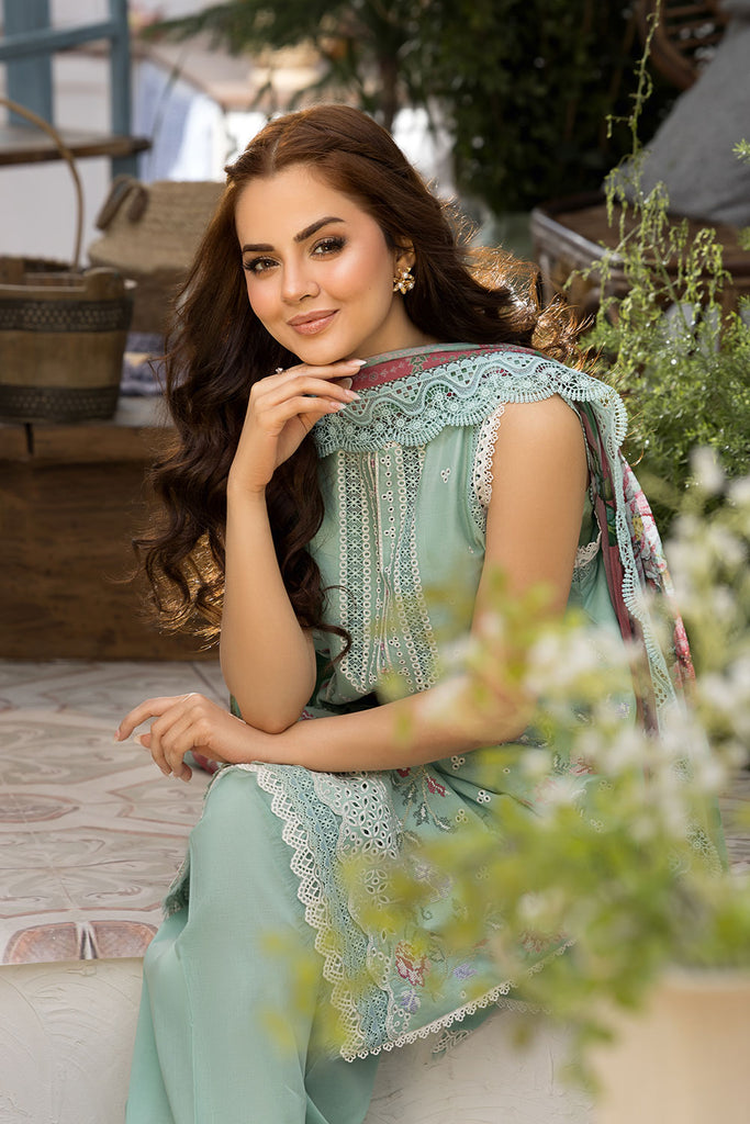 Sobia Nazir | Vital Lawn 25 | 4B M Ice Blue Lawn