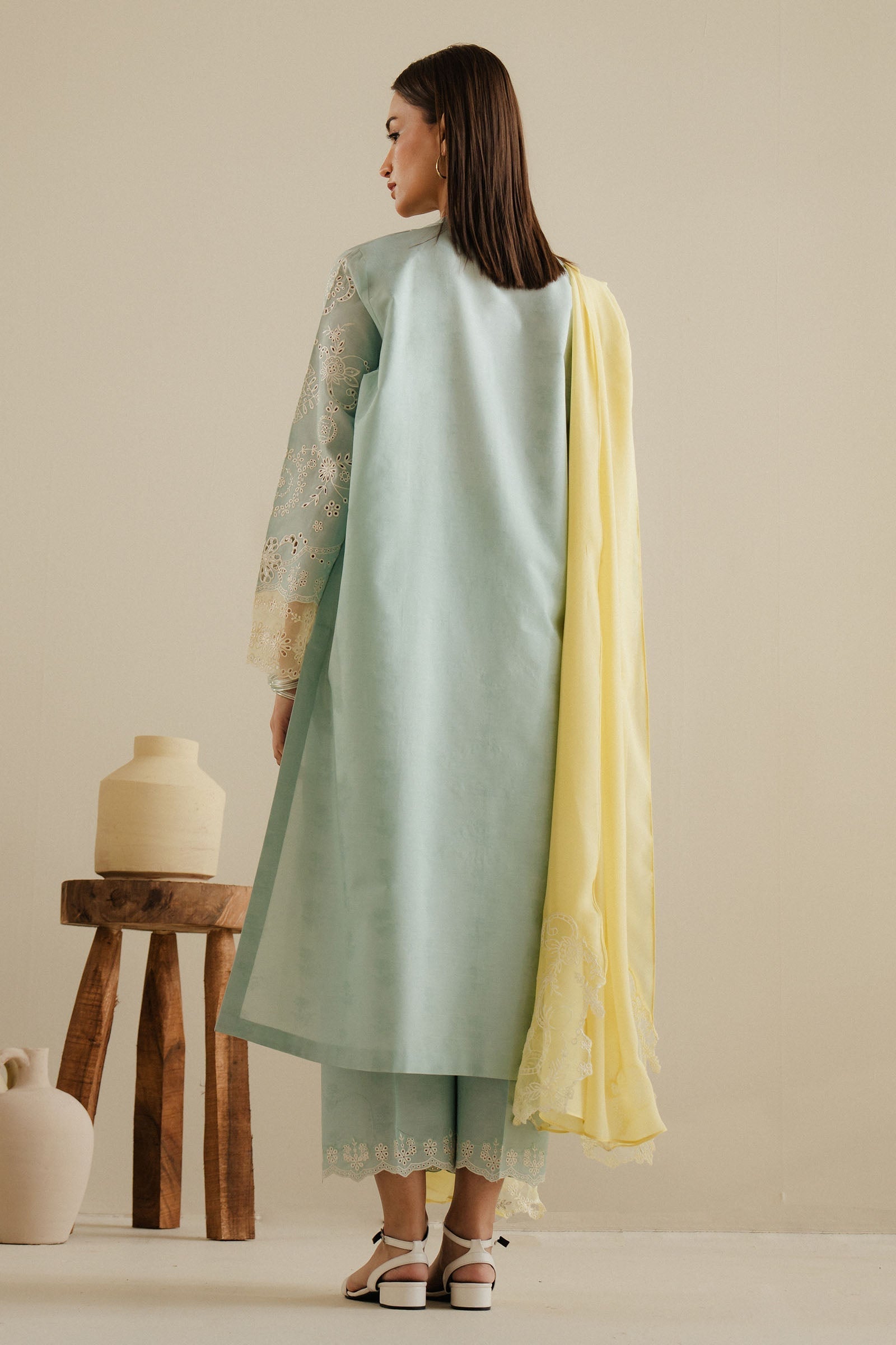Zara Shahjahan | Eid Pret 25 | CR25P0222 S Sky Blue Dobby