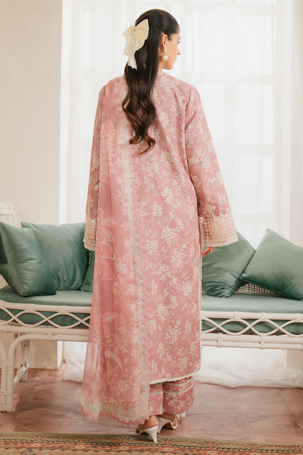 Ayzel | Armelia Printed Lawn 25 | Sylvie XS Powder Pink Lawn