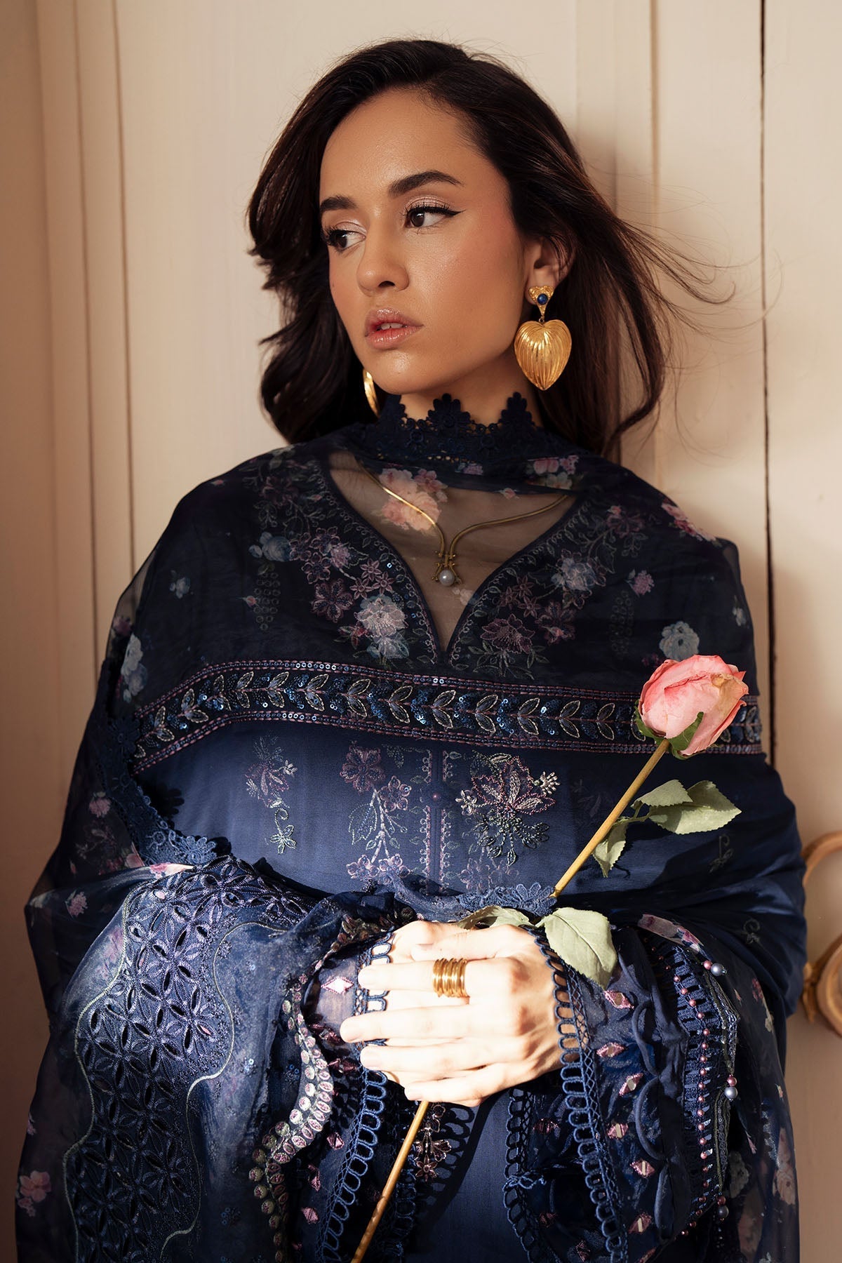 Nureh | Feya Eid Collection | FE-09 L Navy Blue Lawn