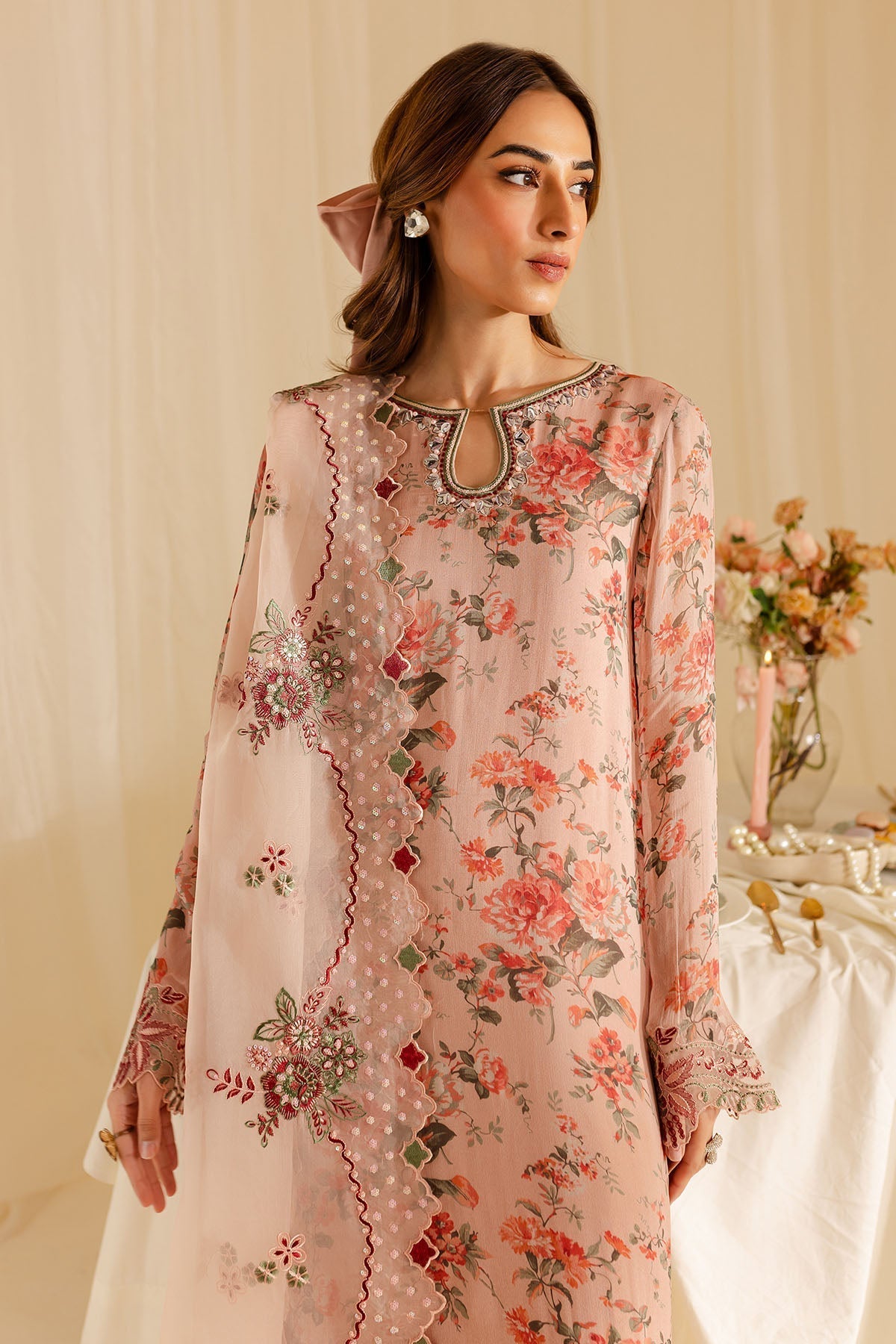Nureh | Ballerina Formals | NU2-160 XL Pale Peach Chiffon