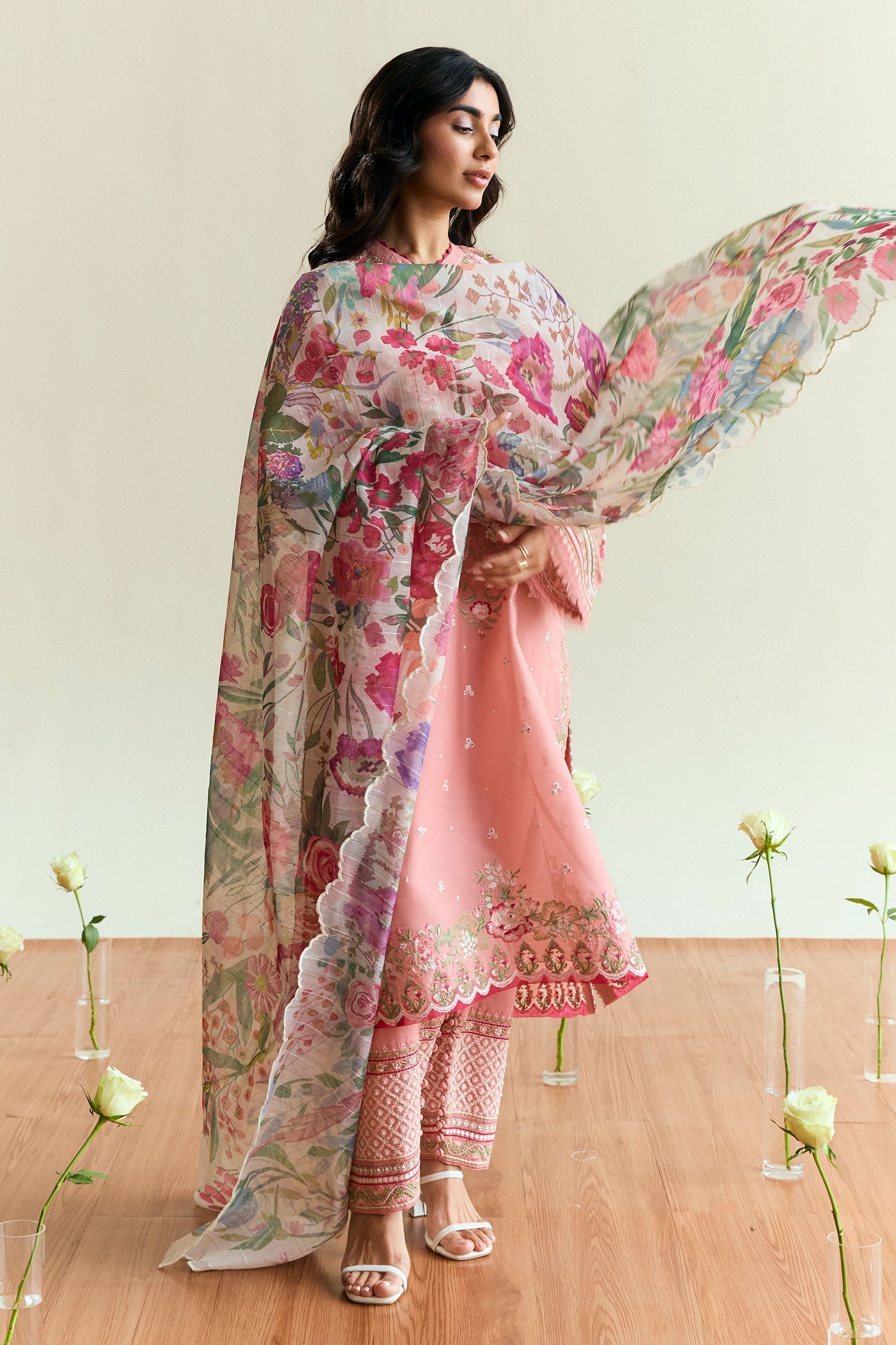 Zara Shahjahan | Coco Eid Edit | Sable-D9 L Ash Pink Lawn