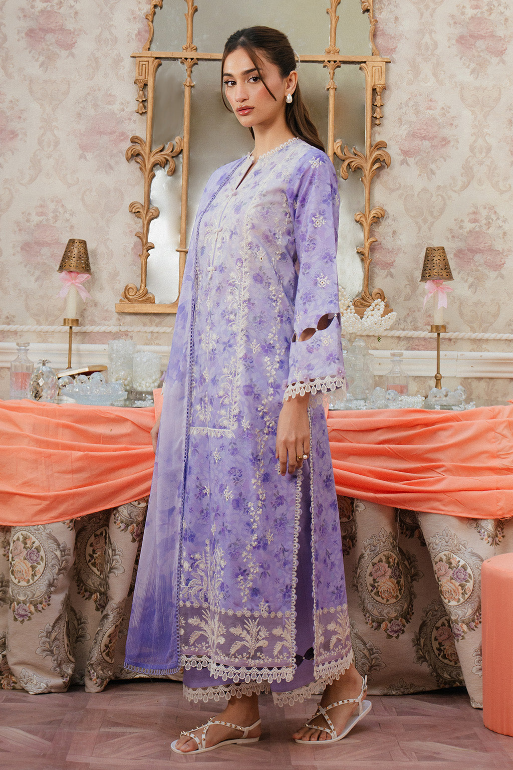 Ayzel | Armelia Printed Lawn 25 | Delilah XL Lilac Lawn